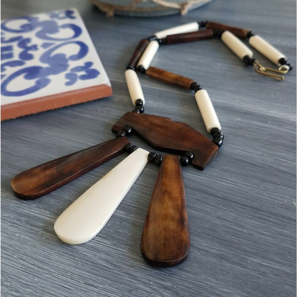 Artisan beaded stone African choker necklace